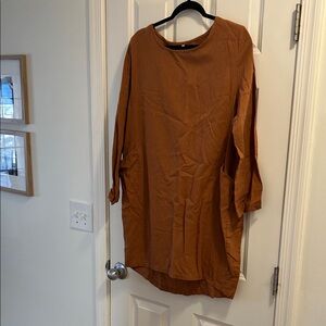 Brown Long Sleeve Tunic dress